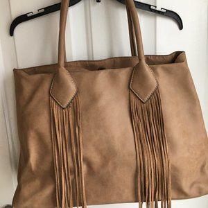 Merona Boho Faux Suede Fringe Large Purse